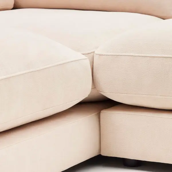 Sofá con chaise longue izquierda tapizado beige Gala