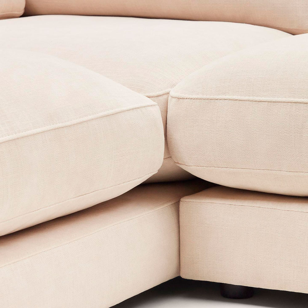 Sofá con chaise longue izquierda tapizado beige Gala