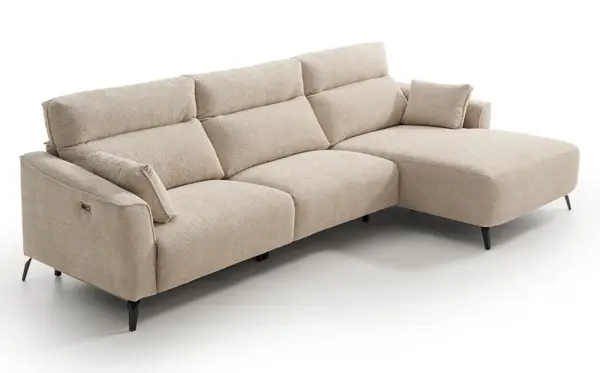 Sofá con chaise longue motorizado Murle