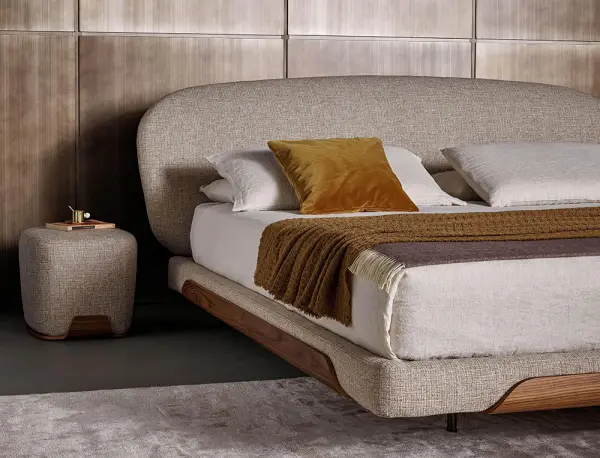 Cama tapizada de diseño Olos Bonaldo