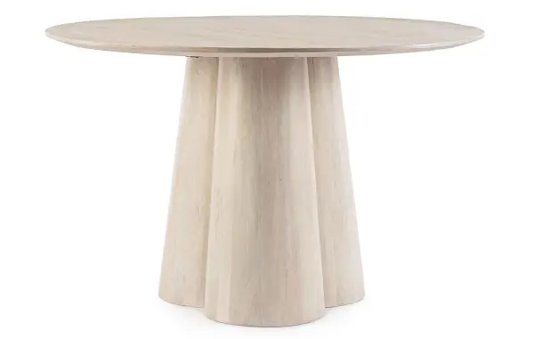Mesa de comedor redonda natural Nassor