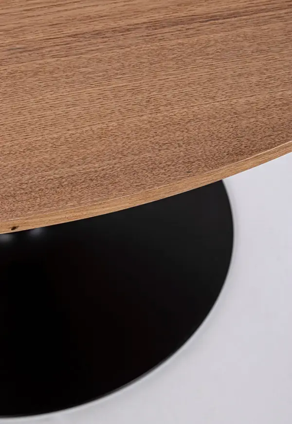 Mesa de comedor redonda negro y natural Veneer