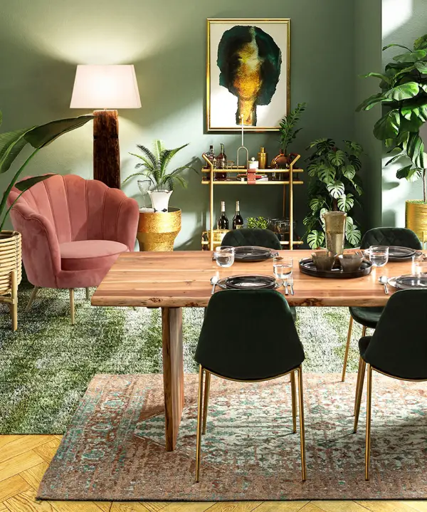 Mesa de comedor madera maciza de acacia Eneas