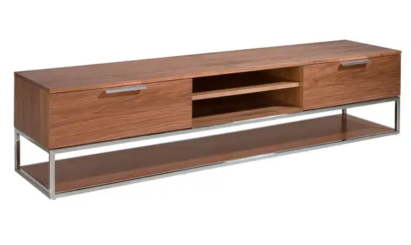 Mesa de televisión acero y nogal Beori