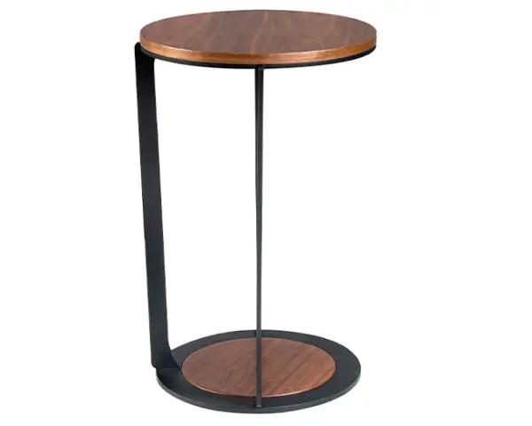 Mesa de rincón acero y nogal Ikerni