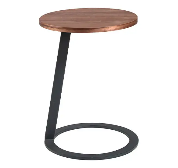 Mesa de rincón metal y nogal Nyreen