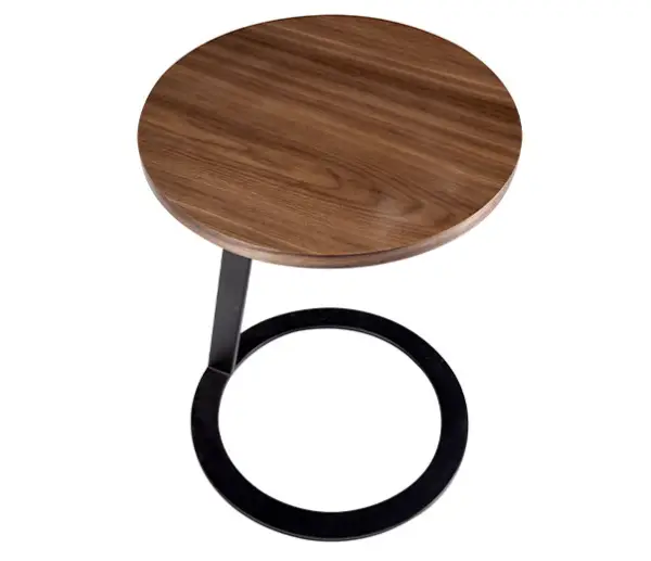 Mesa de rincón metal y nogal Nyreen