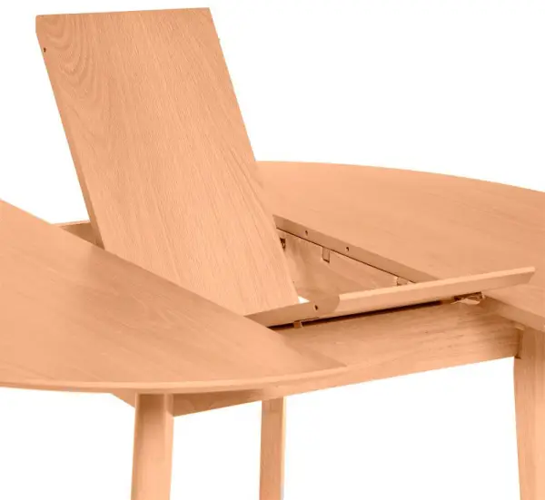 Mesa de comedor redonda extensible roble Liana