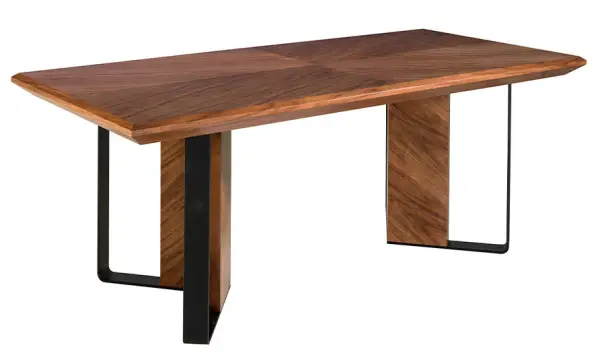 Mesa de centro rectangular en nogal y acero negro Hollow