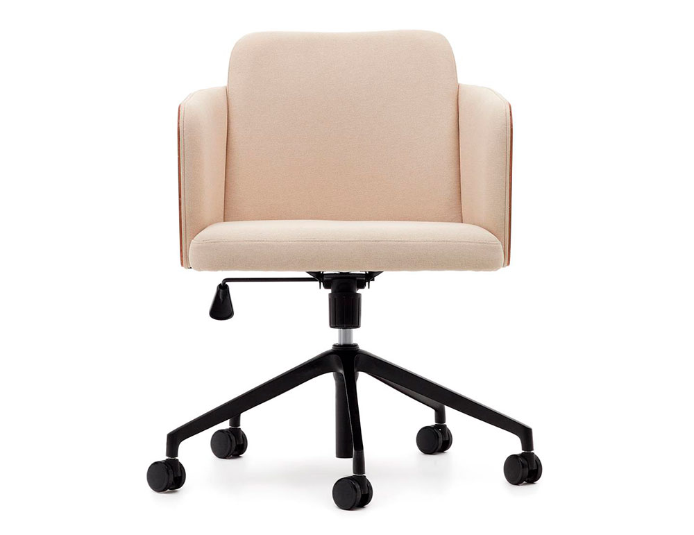 Silla de despacho tapizado beige y fresno Madai