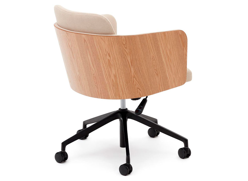 Silla de despacho tapizado beige y fresno Madai