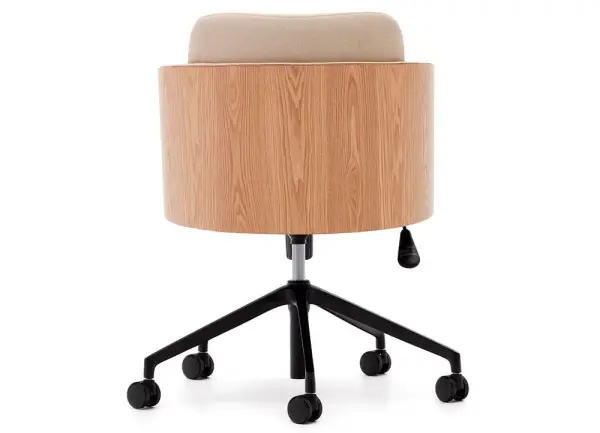 Silla de despacho tapizado beige y fresno Madai