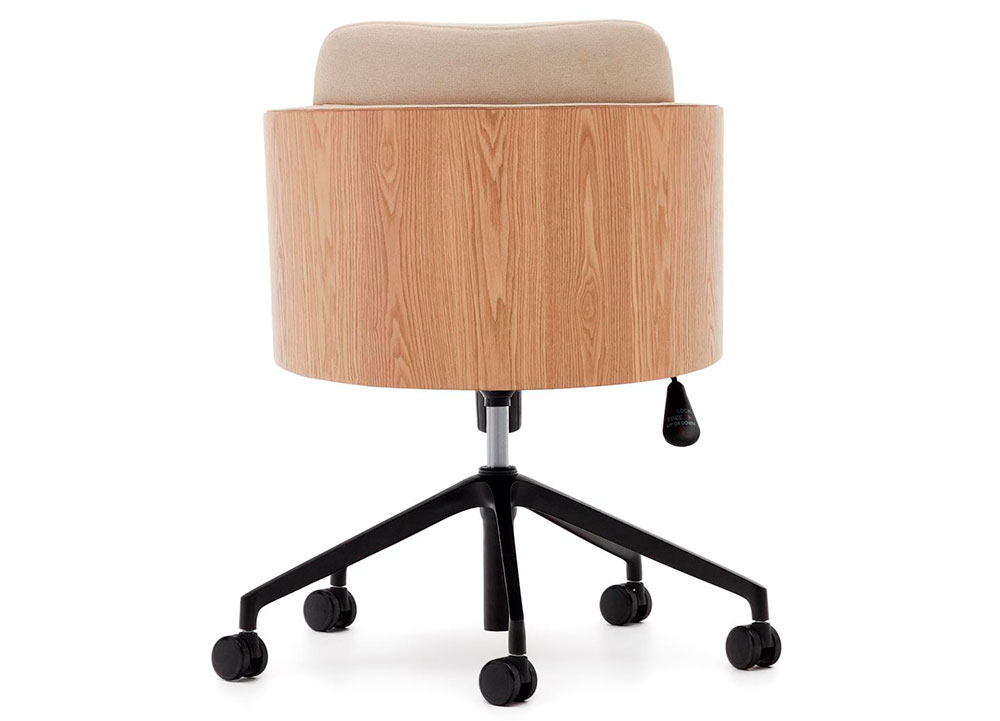 Silla de despacho tapizado beige y fresno Madai