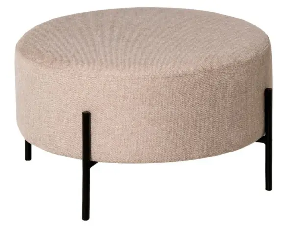 Puff tapizado beige Camilo