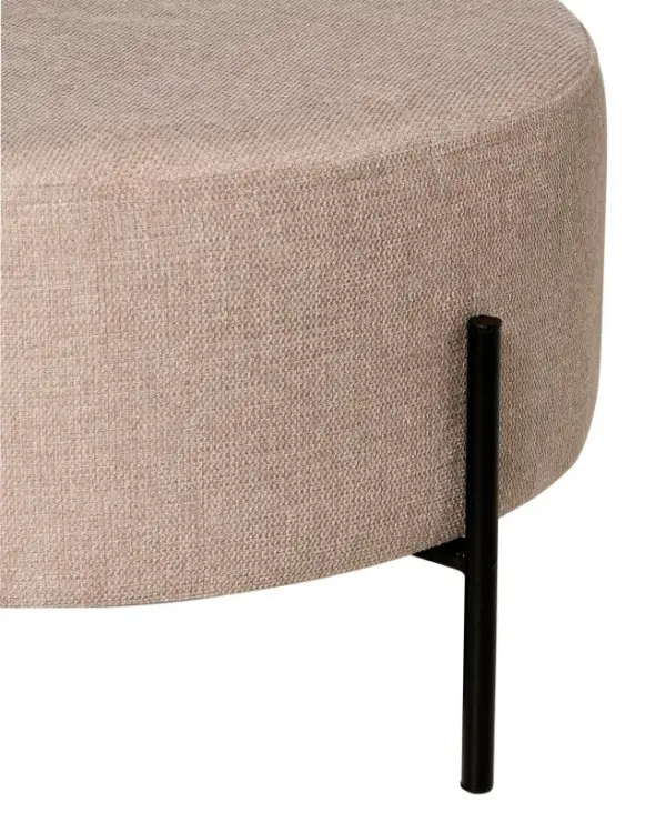 Puff tapizado beige Camilo