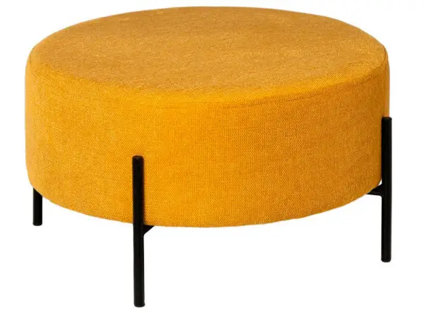 Puff tapizado mostaza Camilo