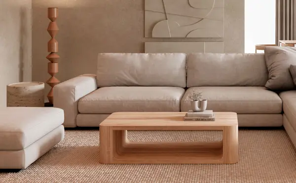 Mesa de centro rectangular roble natural Nilo