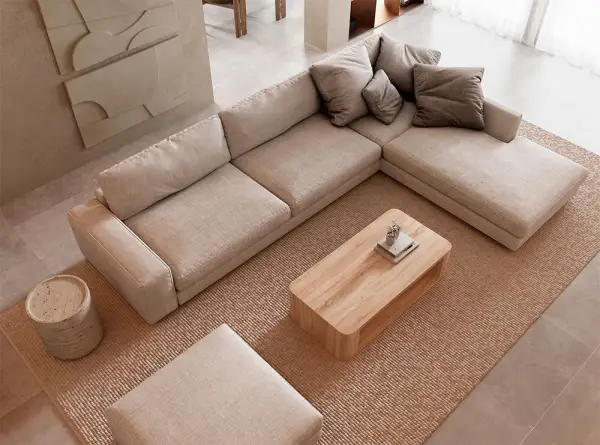 Mesa de centro rectangular roble natural Nilo