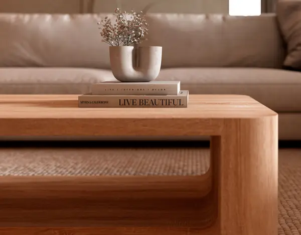 Mesa de centro rectangular roble natural Nilo
