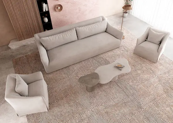 Mesa de centro irrregular microcemento natural Indo