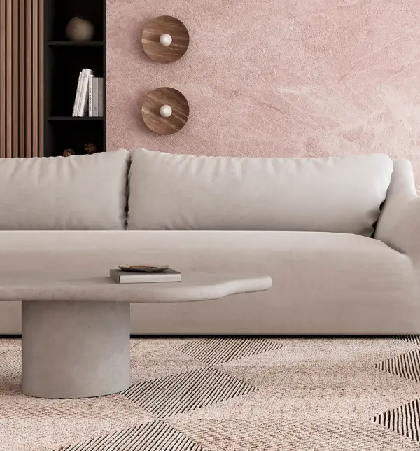 Mesa de centro irrregular microcemento natural Indo