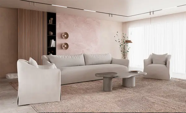 Mesa auxiliar microcemento gris oscuro Hanta