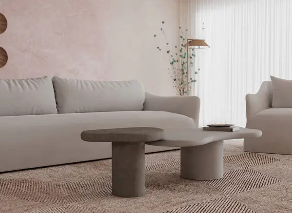 Mesa auxiliar microcemento gris oscuro Hanta