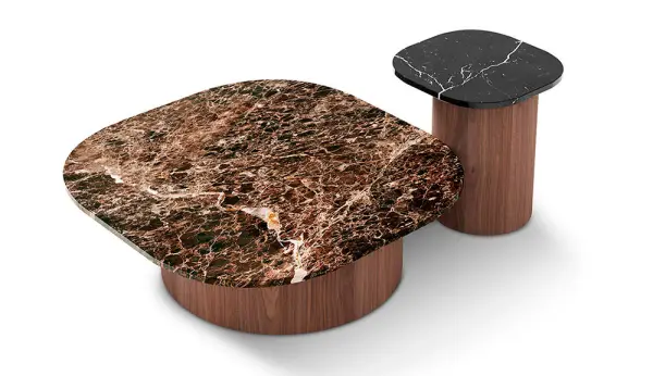Mesa de centro nogal y mármol Marina by Horm