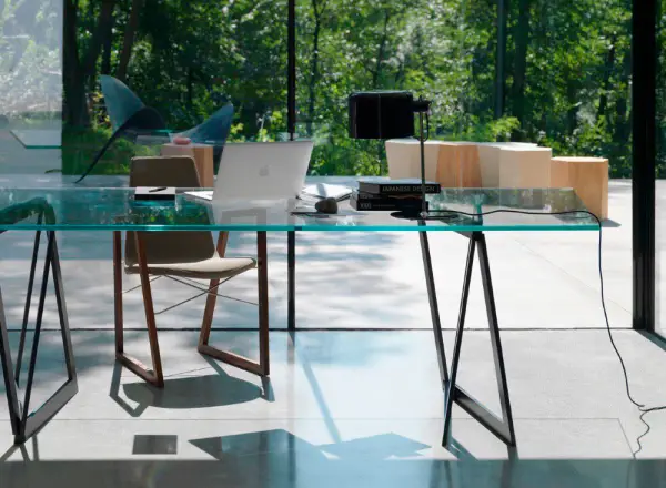 Mesa de comedor cristal templado extraclaro Quadror by Horma