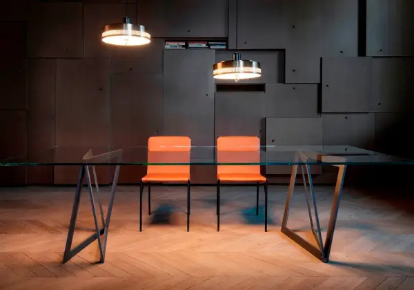 Mesa de comedor cristal templado extraclaro Quadror by Horma