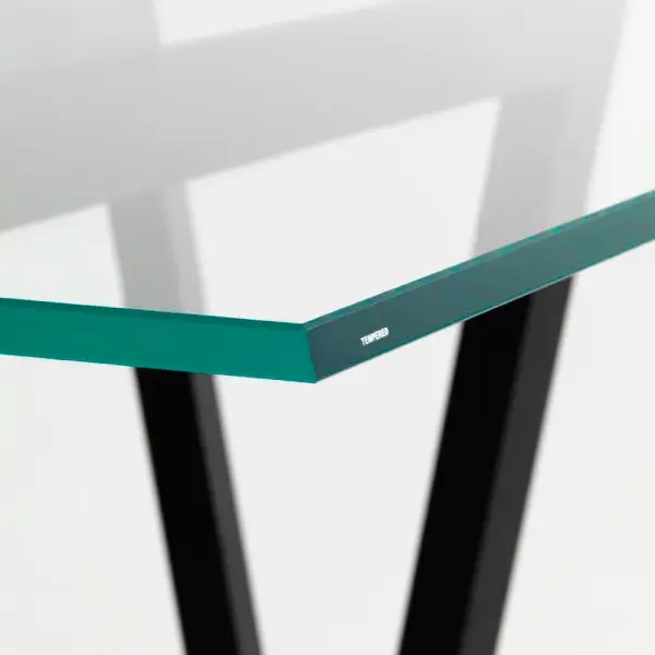 Mesa de comedor cristal templado extraclaro Quadror by Horma