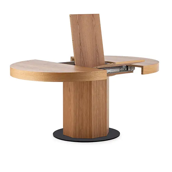 Mesa de comedor redonda extensible roble Prerel