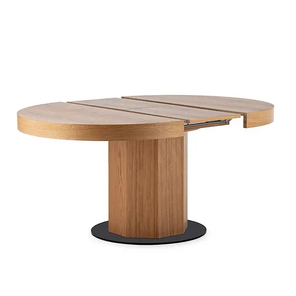 Mesa de comedor redonda extensible roble Prerel