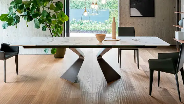 Mesa de comedor extensible cerámica Prora Bonaldo