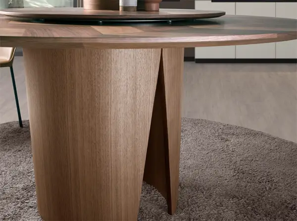 Mesa de comedor redonda nogal Vinistra