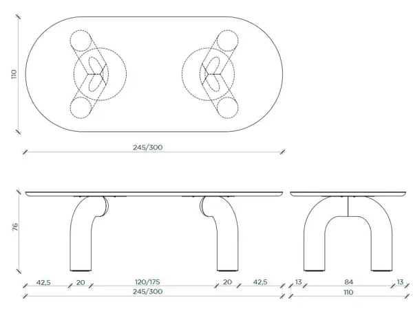 Mesa de comedor ovalada Elephante by Mogg