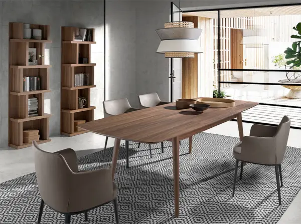 Mesa de comedor extensible nogal Negru