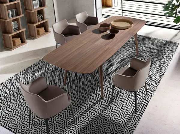 Mesa de comedor extensible nogal Negru