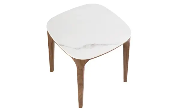Mesa auxiliar nogal y porcelánico Siret