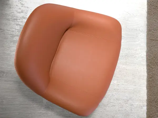 Sillón giratorio polipiel marrón y metal negro Romen