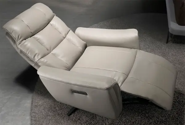 Sillón relax giratorio piel gris Desna