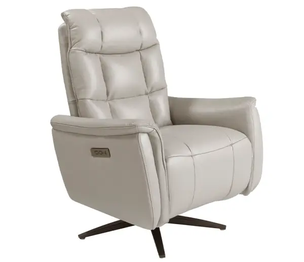 Sillón relax giratorio piel gris Desna
