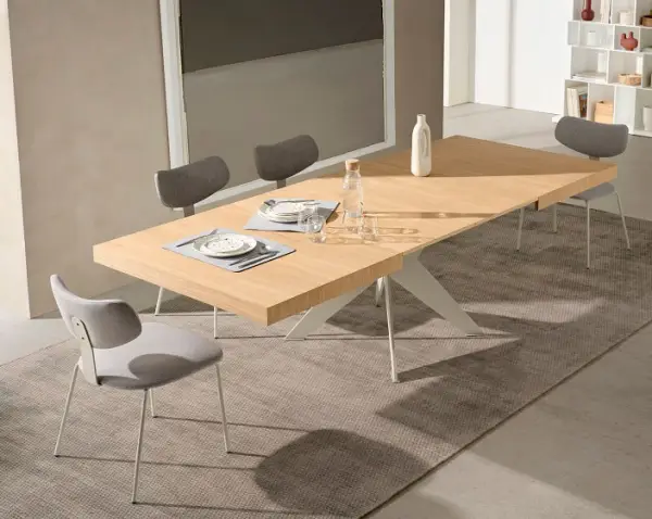 Mesa de comedor extensible roble y metal Condor