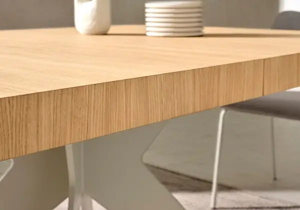 Mesa de comedor extensible roble y metal Condor