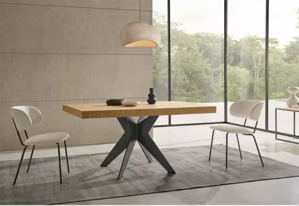 Mesa de comedor extensible roble y metal Condor