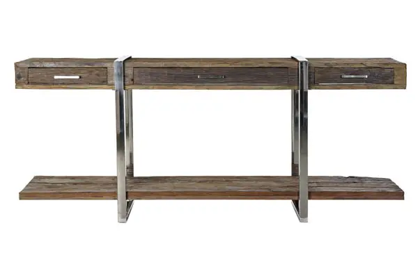 Consola molino Madera reciclada y acero