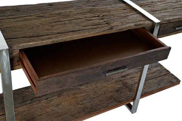 Consola molino Madera reciclada y acero