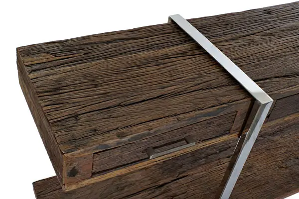 Consola molino Madera reciclada y acero