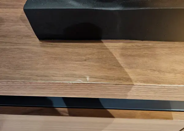 Mesa de televisión de 250  nogal natural con chimenea eléctrica Palermo by Bodonni Lig. defectos