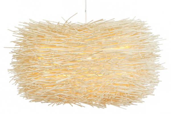 LAMPARA TECHO RATAN HIERRO NIDO NATURAL